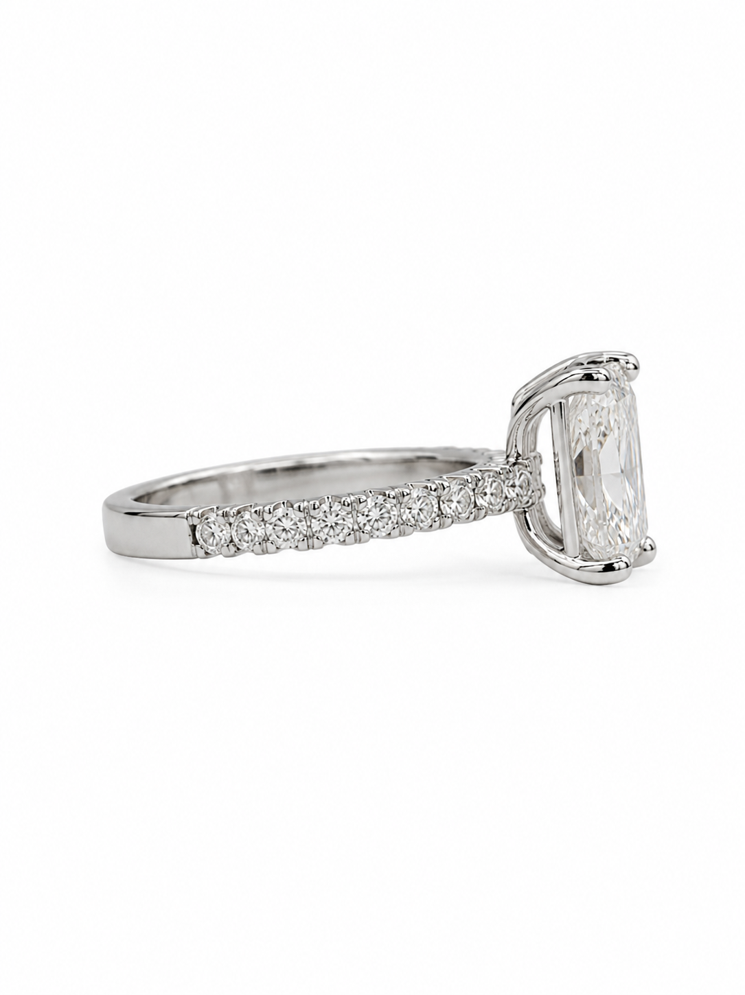 4.85CT E VS1 Radiant Lab Grown Diamond Engagement Ring 14kt