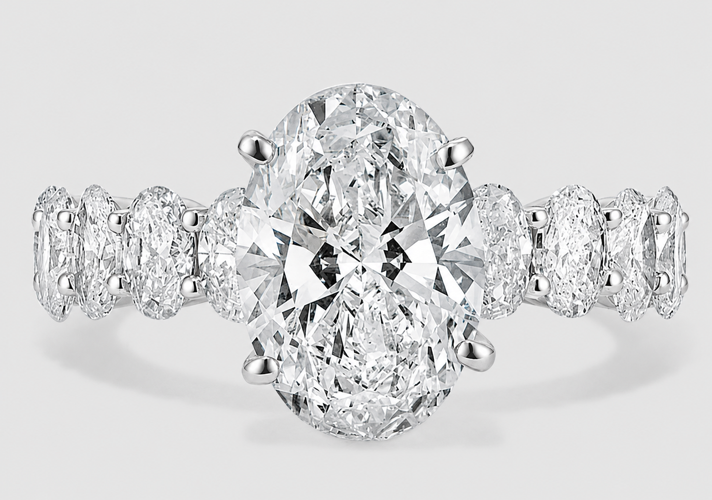 5.00Ct Oval Lab Grown Diamond Ring 14kt