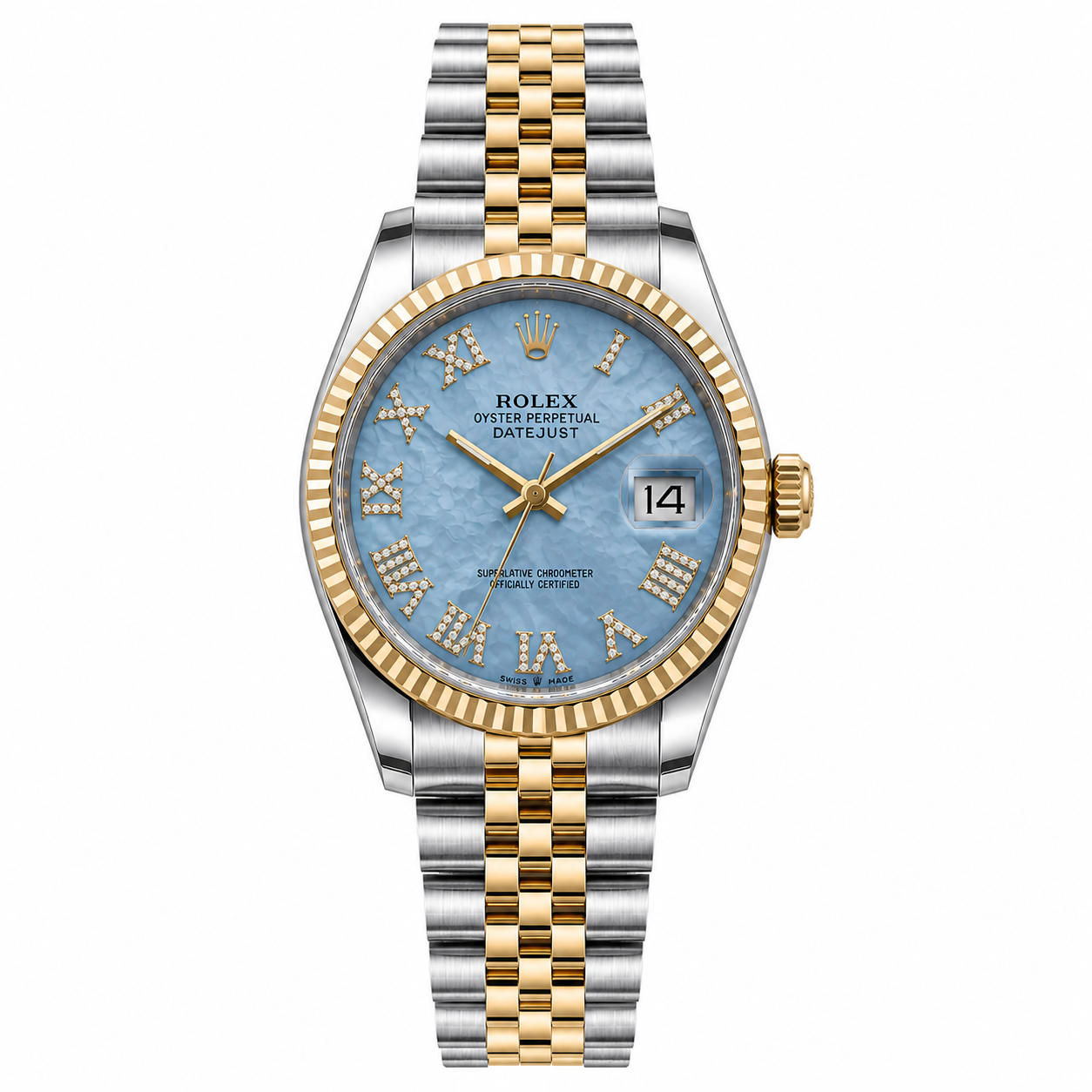 Rolex Datejust | 36MM | Roman Blue Mop Diamond Dial | Two Tone | Jubilee Band 16013
