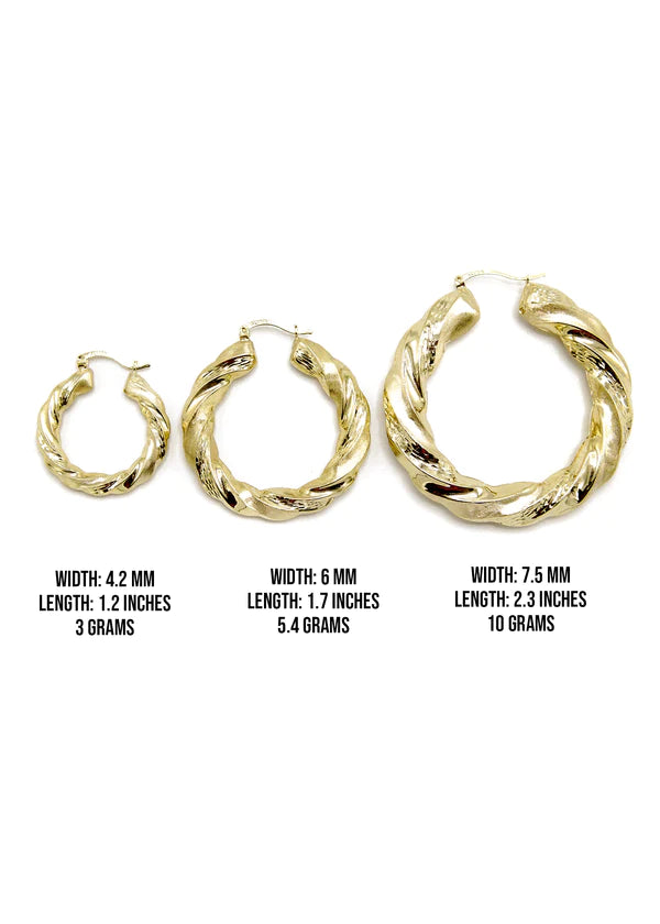 10K Womens Gold Hoop Earrings | Customizable Size