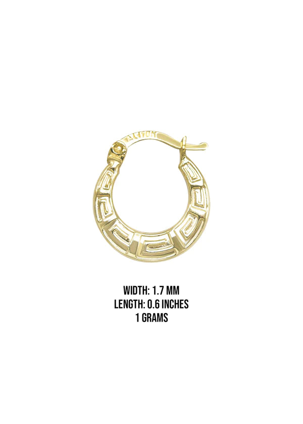 10K Womens Gold Hoop Earrings | 1.7MM | 1.7MM