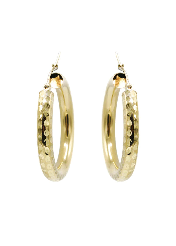 10K Womens Gold Hoop Earrings | Customizable Size 2.5MM