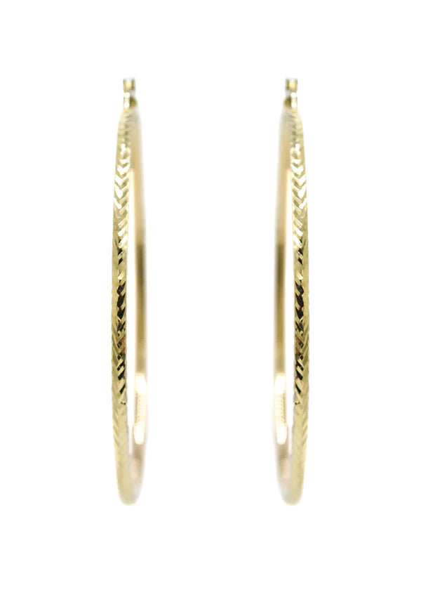 10K Womens Gold Hoop Earrings | Customizable Size | 2.5MM