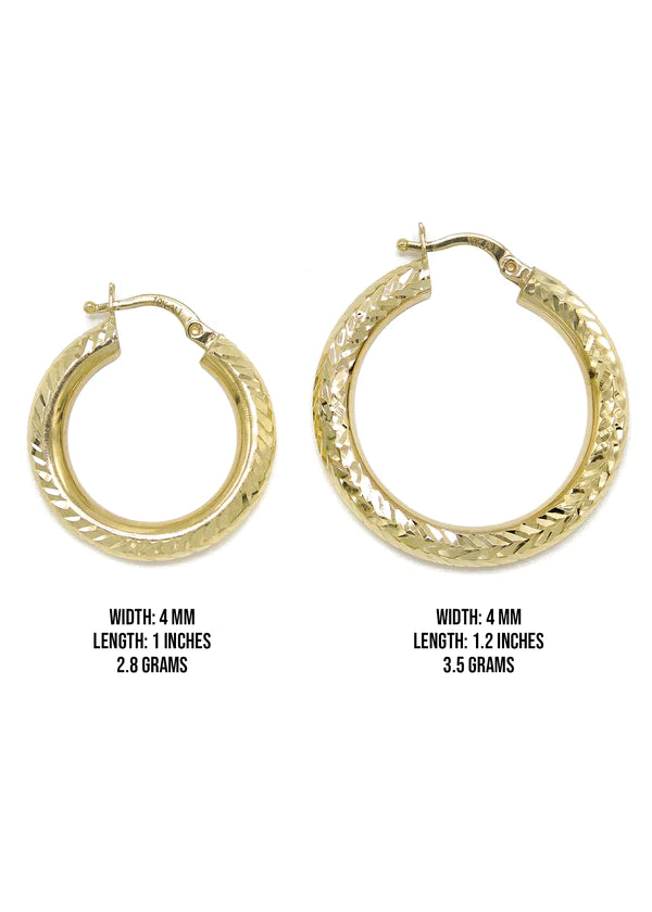 10K Womens Gold Hoop Earrings | Customizable Size
