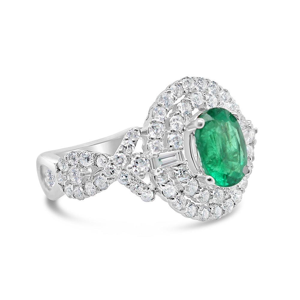 Emerald - Gold Diamond Round Engagement Ring | 18K | 0.30 CTW