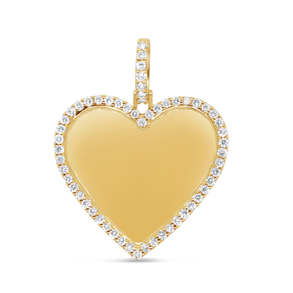 Heart Picture Pendant | Diamond Solid Yellow Gold | 1.42CTW | 10K