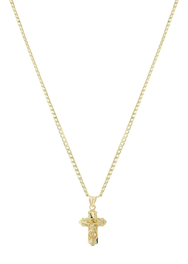 10K Gold Crucifix / Cross Necklace For Men | 2.8 Grams