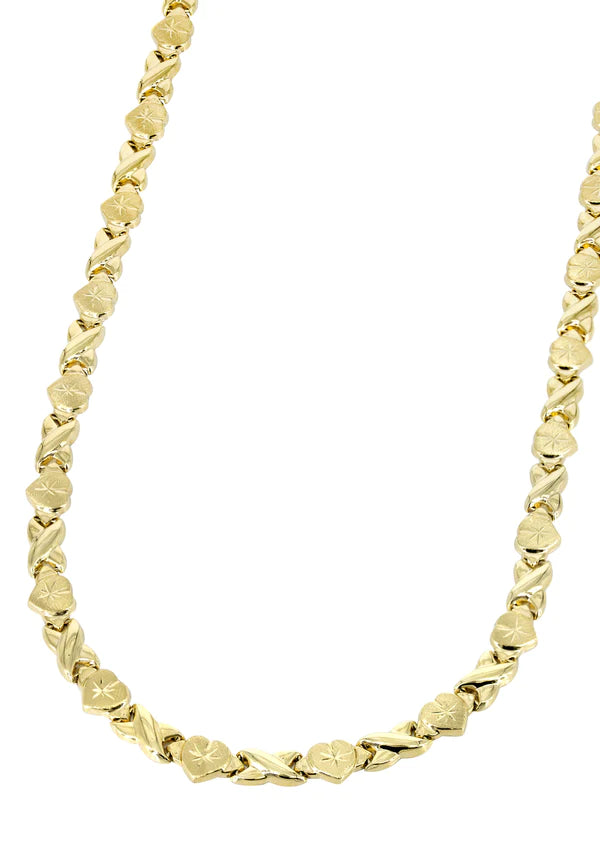 YELLOW GOLD "XO HEART" NECKLACE FOR WOMEN 10K/14K