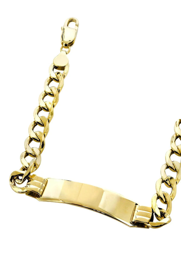 Hollow ID Cuban Bracelet 10K/14K Yellow Gold