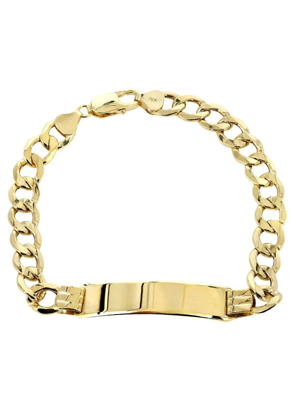 Hollow ID Cuban Bracelet 10K/14K Yellow Gold