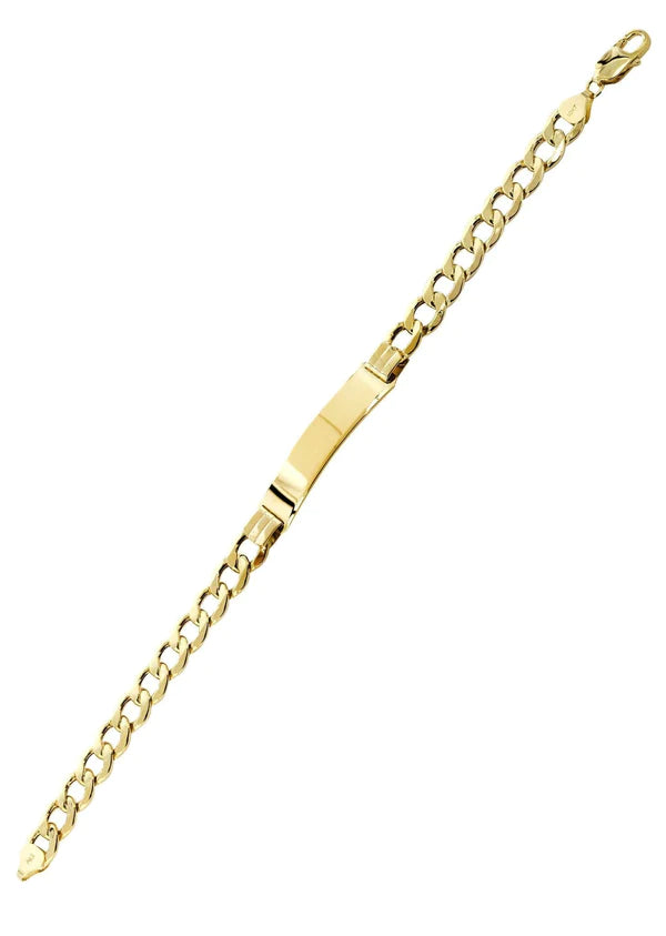 Hollow ID Cuban Bracelet 10K/14K Yellow Gold