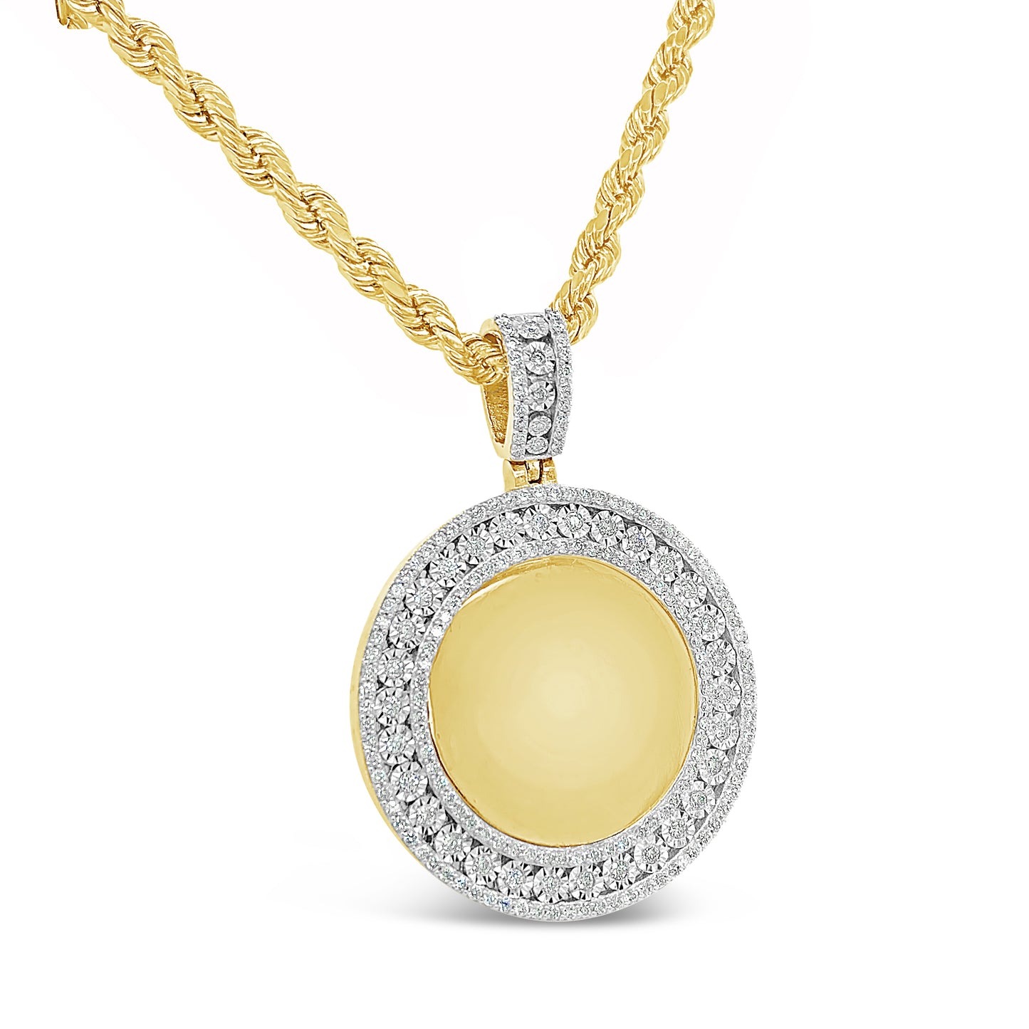 Standard Round Picture Pendant - Diamond Yellow Gold | 1.73CTW | 14KT