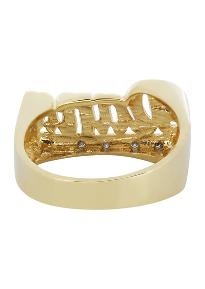 Personalized Name Ring | 14K Diamond | Yellow Gold | Size Options Available