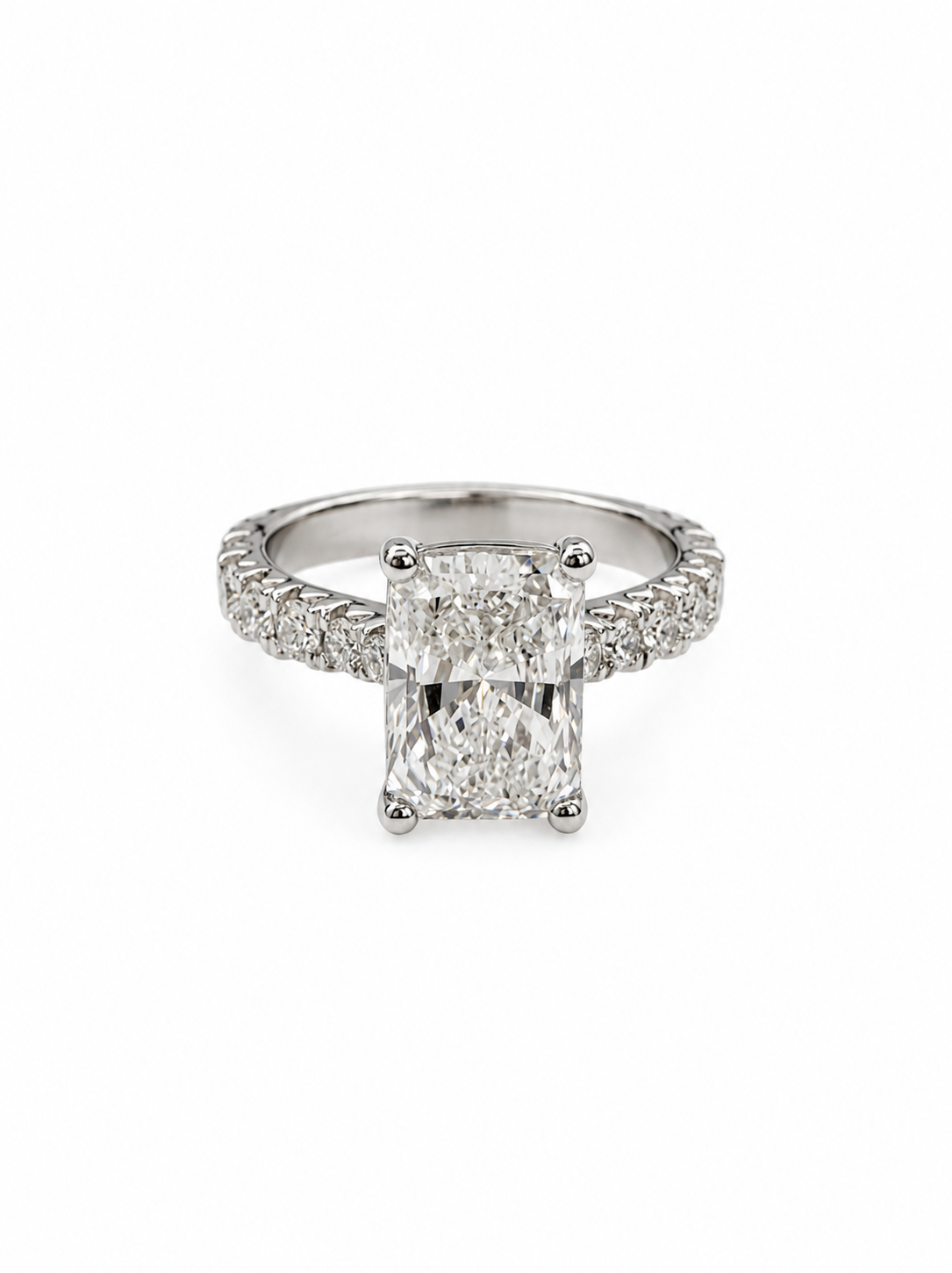 4.85CT E VS1 Radiant Lab Grown Diamond Engagement Ring 14kt