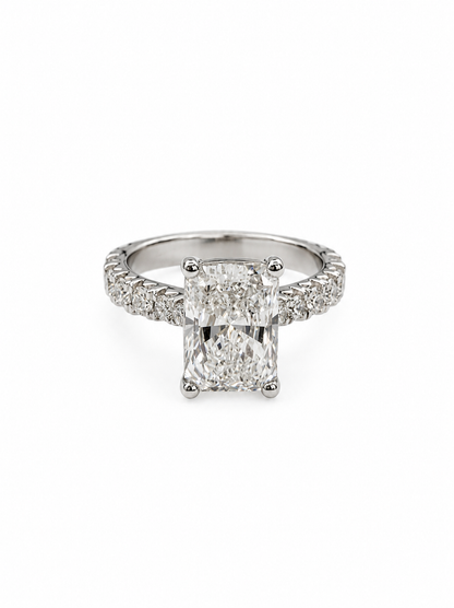 4.85CT E VS1 Radiant Lab Grown Diamond Engagement Ring 14kt