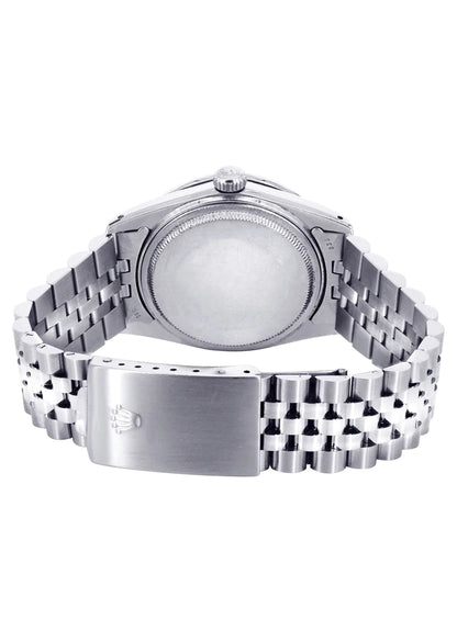 Diamond Mens Rolex Datejust Watch 16014| 36MM | Full Diamond Dial | Jubilee Band