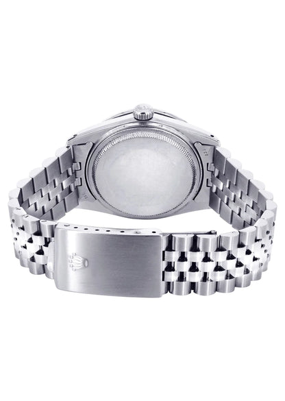 Rolex Datejust Watch 16014 for Men| 36M | Diamond Black Dial | Jubilee Band