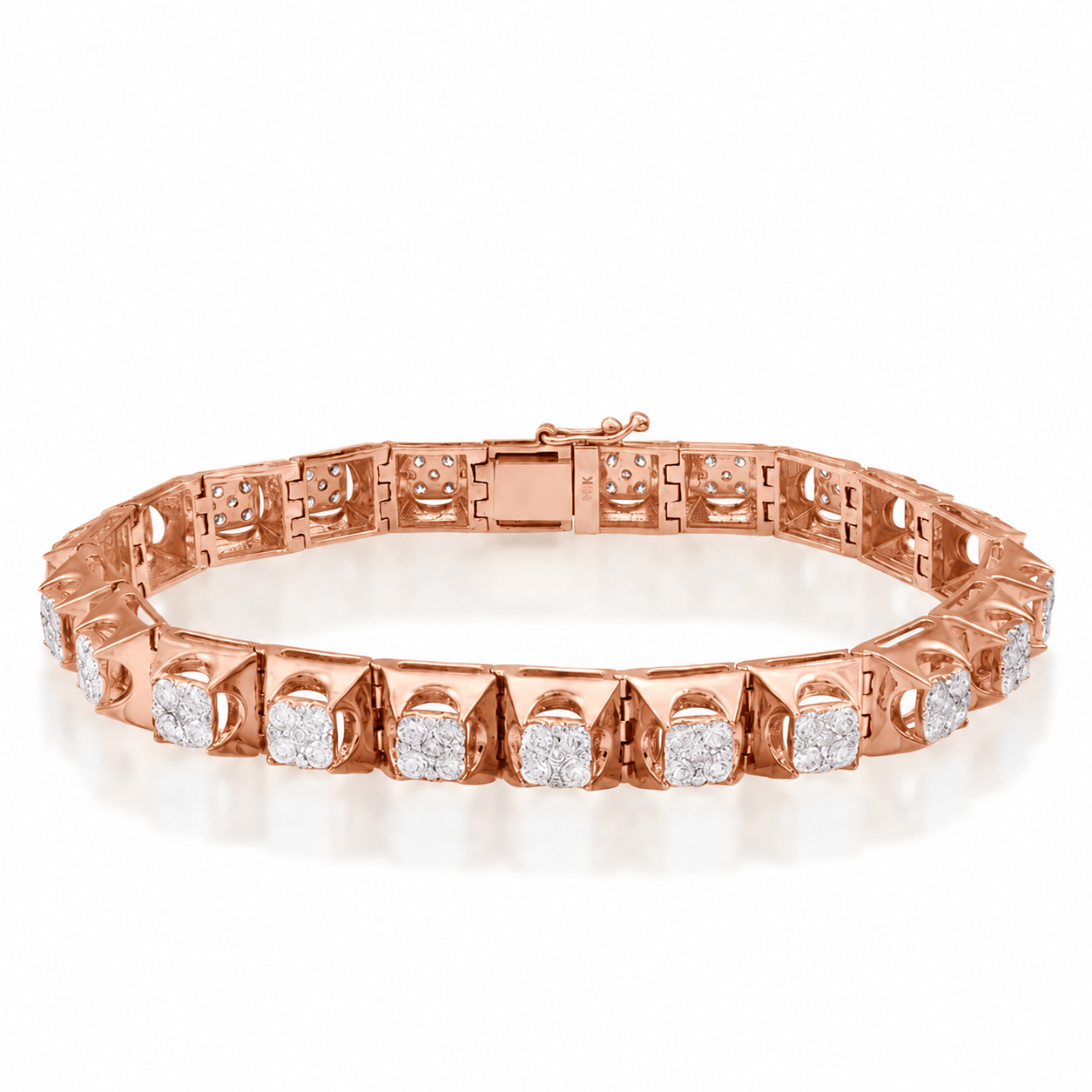 Diamond bracelet rose gold and diamond ring