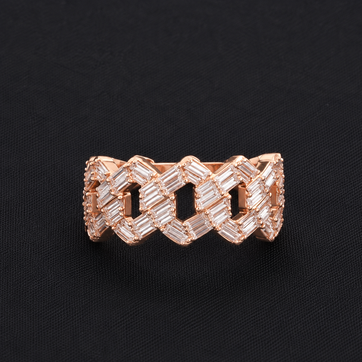 Diamond bracelet rose gold and diamond ring