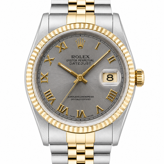 Rolex Datejust | 36MM | Grey Roman Dial | Two Tone |  Jubilee Band 16013
