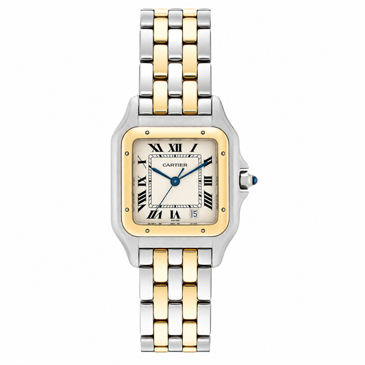 Cartier 2-Row W25028B6 Midsize Panther 2-Tone Steel & Gold Watch