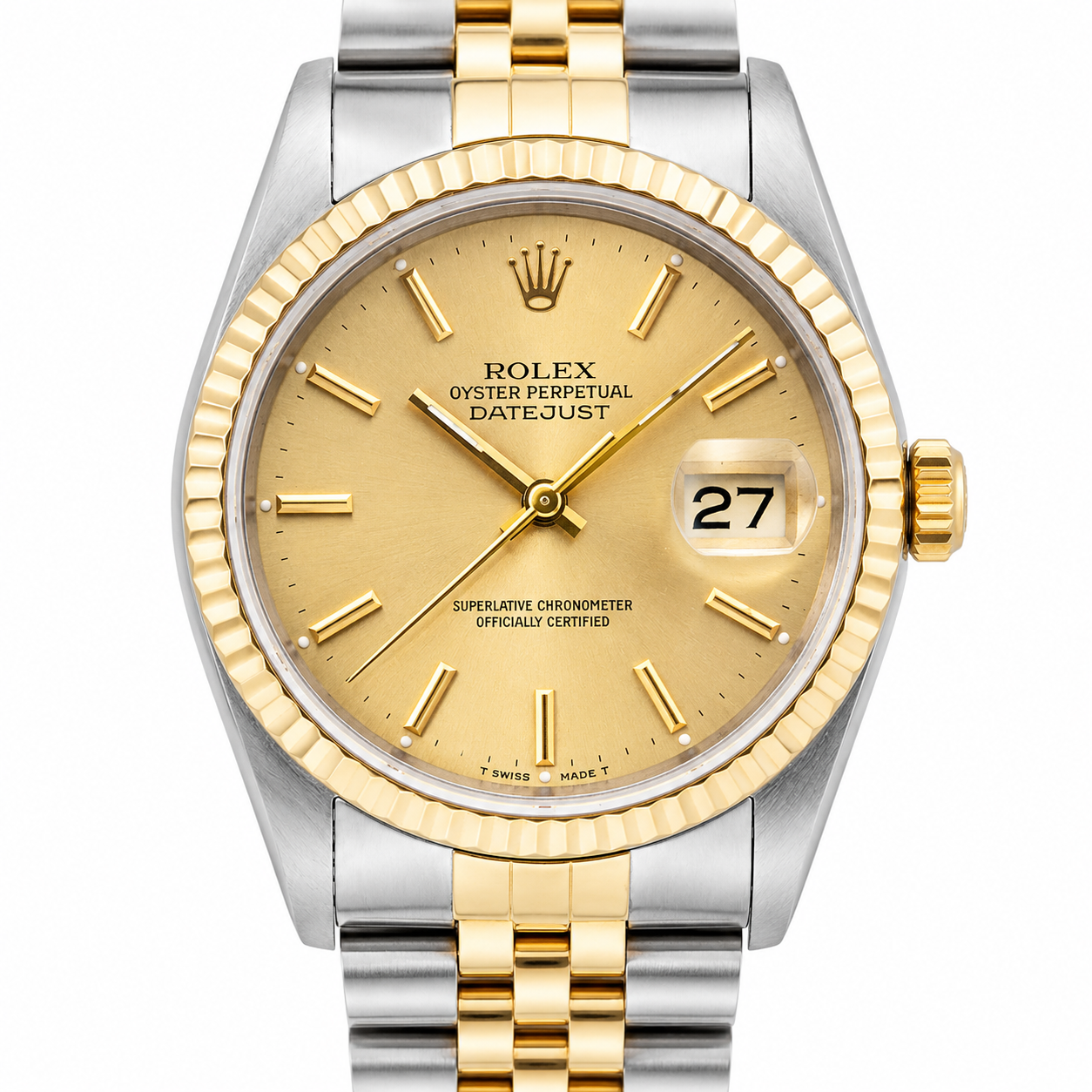 Rolex Datejust Watch | 36MM | Champagne   Dial  | Custom Jubilee Band Two Tone