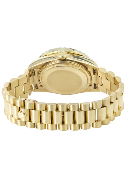 Rolex Day-Date Presidential | Model 18238 | 18K Yellow Gold | 36MM | Diamond Bezel | Light Blue Roman Diamond Dial