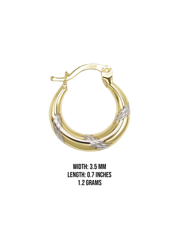 10K Womens Gold Hoop Earrings | 3.5MM