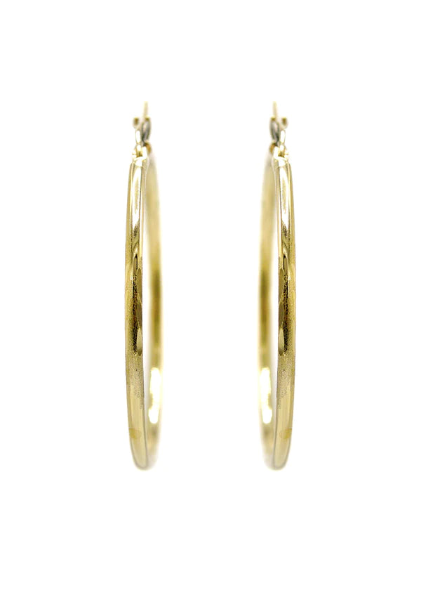 10K Womens Gold Hoop Earrings | Customizable Size | 2MM