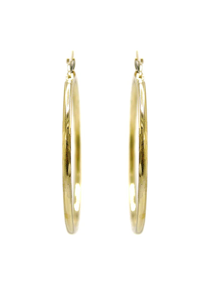 10K Womens Gold Hoop Earrings | Customizable Size | 2MM