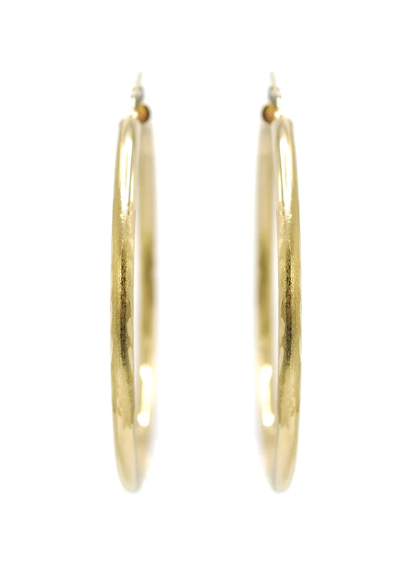 10K Womens Gold Hoop Earrings | Customizable Size | 3MM