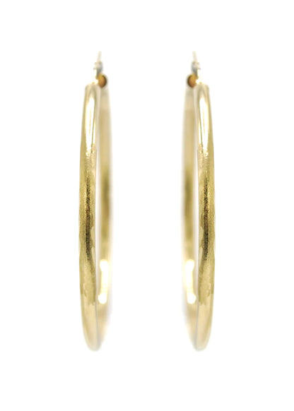 10K Womens Gold Hoop Earrings | Customizable Size | 3MM