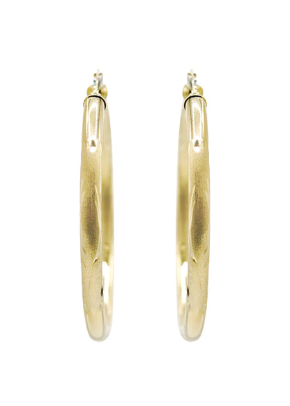 10K Womens Gold Hoop Earrings | Customizable Size | 4MM