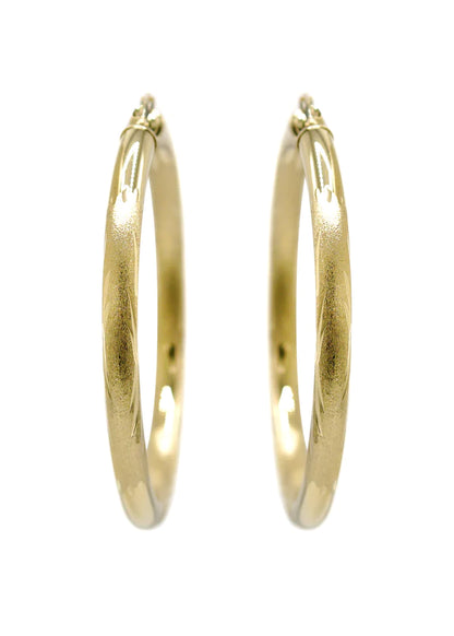 10K Womens Gold Hoop Earrings | Customizable Size | 5MM