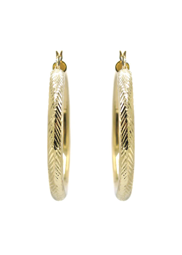 10K Womens Gold Hoop Earrings | Customizable Size | 5MM