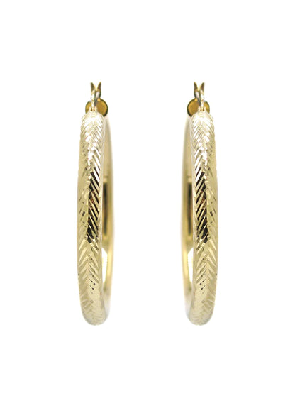 10K Womens Gold Hoop Earrings | Customizable Size | 5MM
