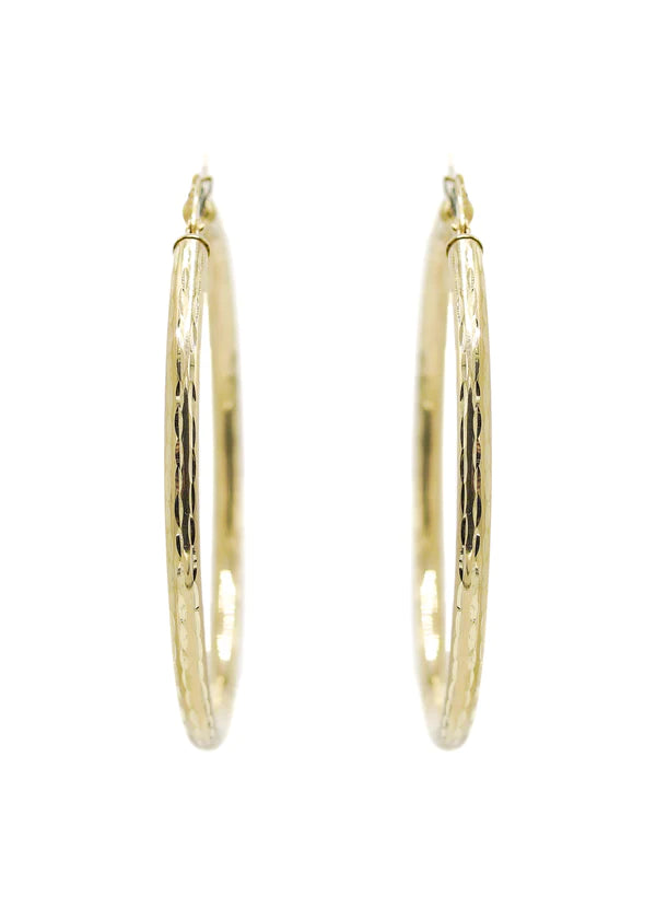 10K Womens Gold Hoop Earrings | Customizable Size | 3MM