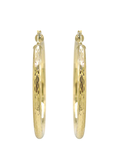 10K Womens Gold Hoop Earrings | Customizable Size | 4MM