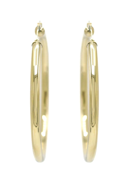 10K Womens Gold Heart Hoop Earrings | Customizable Size | 4MM