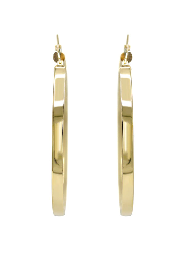 10K Womens Gold Hoop Earrings | Customizable Size | 3.7 MM