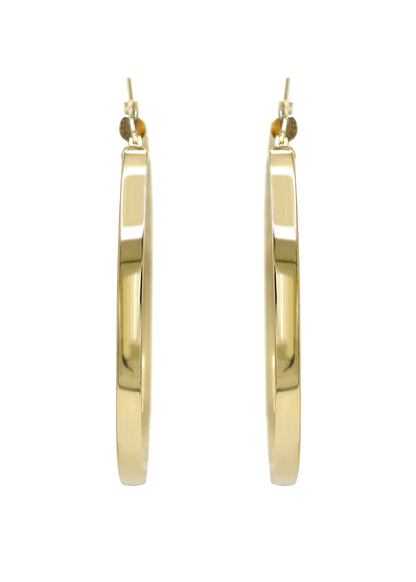 10K Womens Gold Hoop Earrings | Customizable Size | 3.7 MM