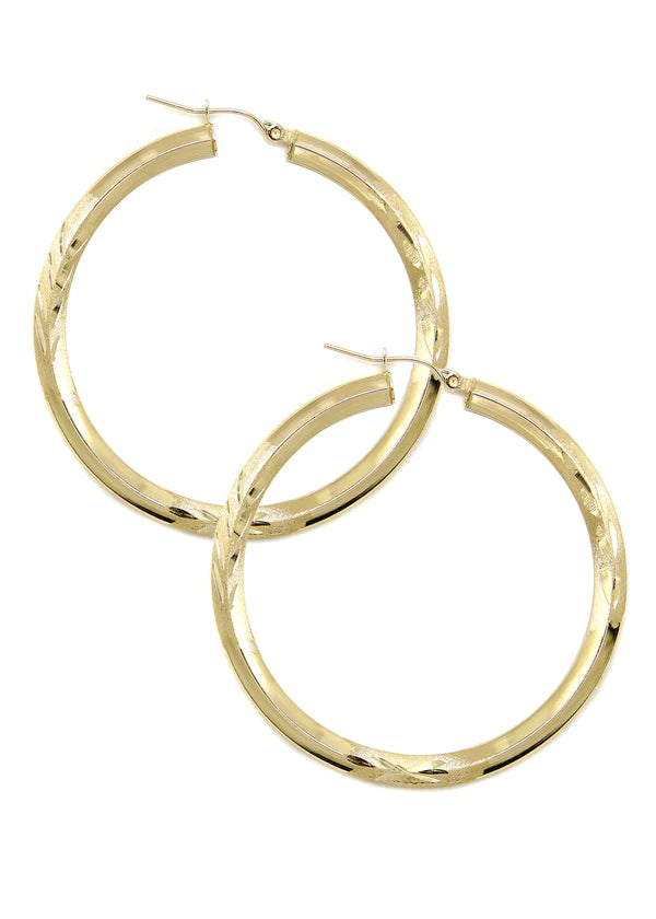10K Womens Gold Hoop Earrings | Customizable Size 3MM