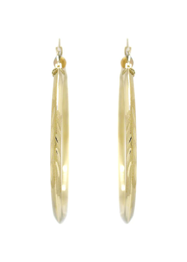 10K Womens Gold Hoop Earrings | Customizable Size 3MM