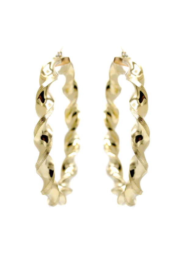10K Womens Gold Hoop Earrings | Customizable Size | 8MM