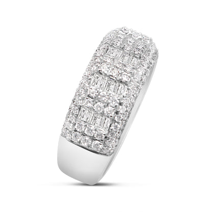 Gold Round and Baguette Diamond Ring | 14K | 2.04 CTW