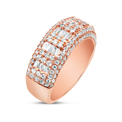 Gold Round and Baguette Diamond Ring | 14K | 2.04 CTW