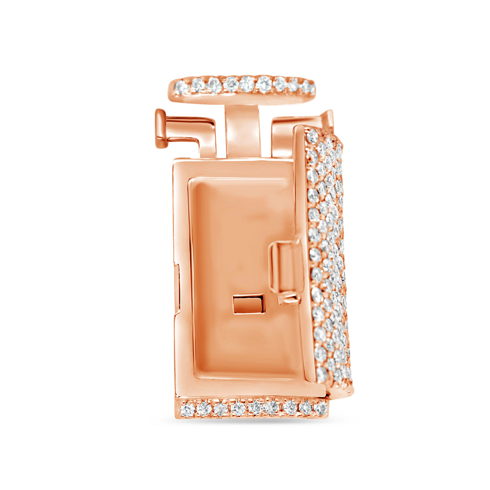 Lock - Gold Diamond Chain Lock | 2.50CTW | 14K | 14MM | Tri-Color Available