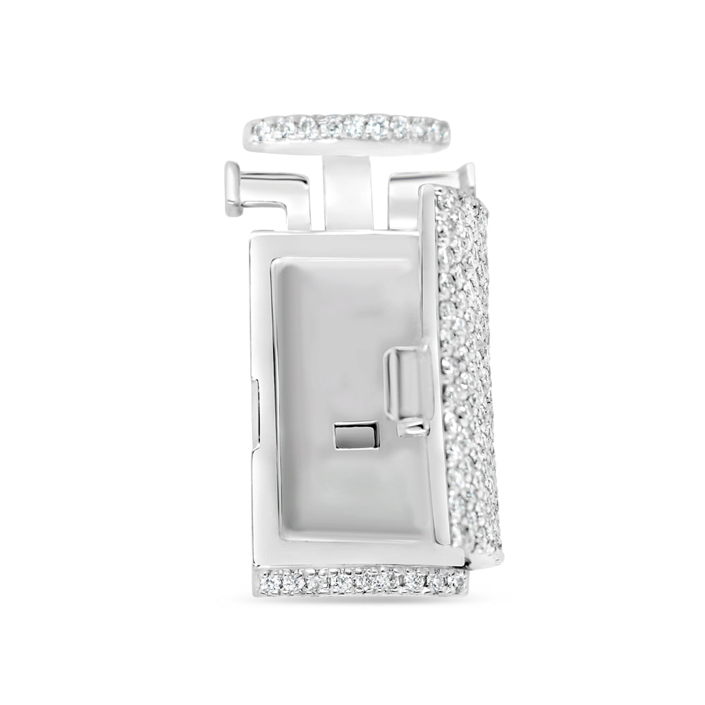 Lock - Gold Diamond Chain Lock | 2.50CTW | 14K | 14MM | Tri-Color Available