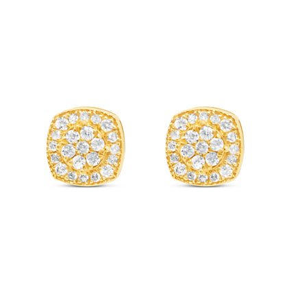 Gold Round Earrings | Yellow Gold 10K | 0.56CT | 9MM