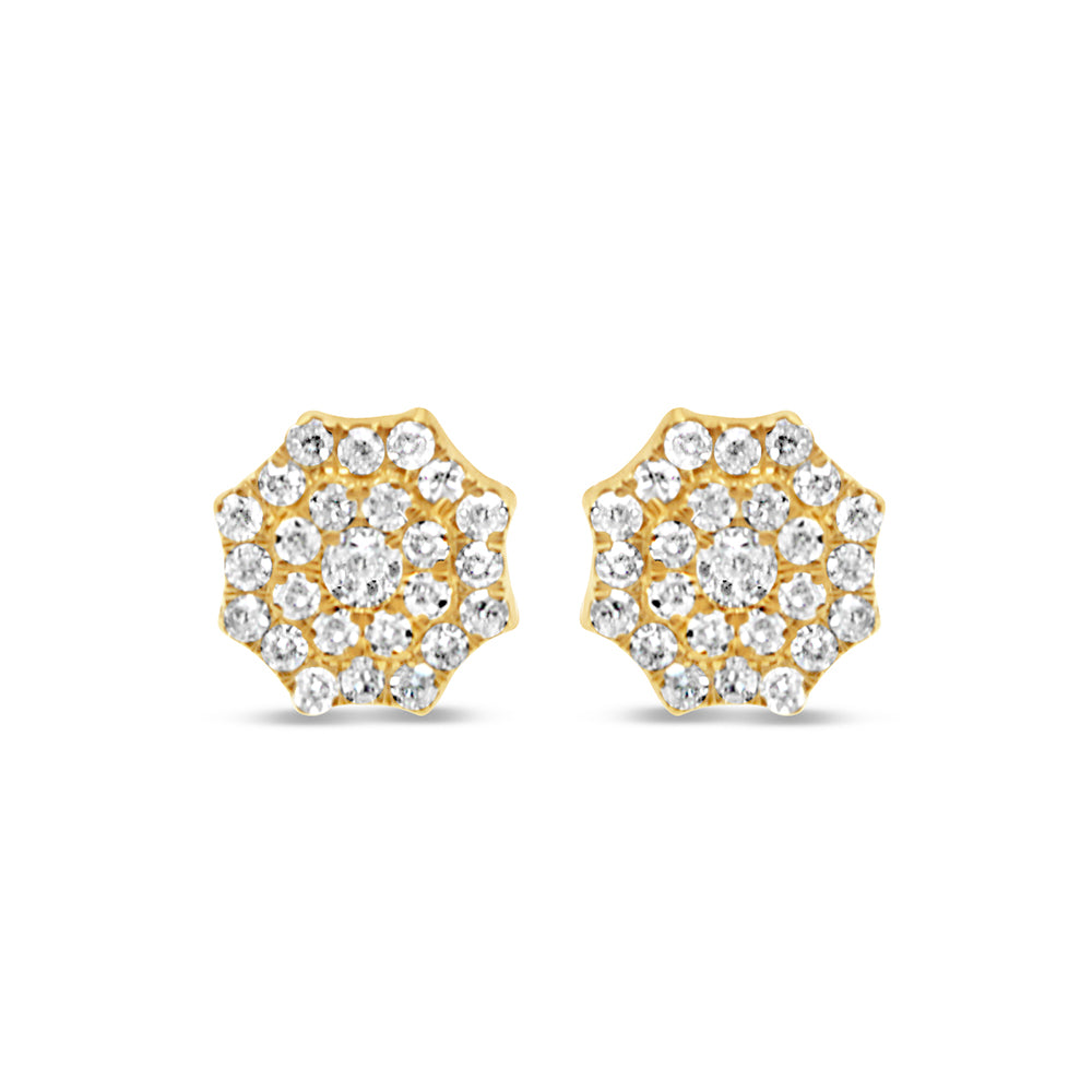 14K Yellow Gold | Diamond Earrings | 0.48CTW | 7.9MM